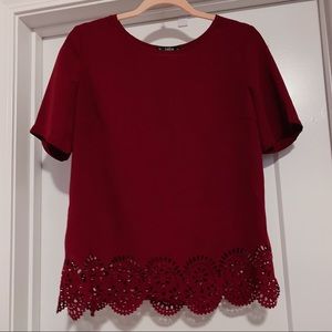 Shein burgundy blouse